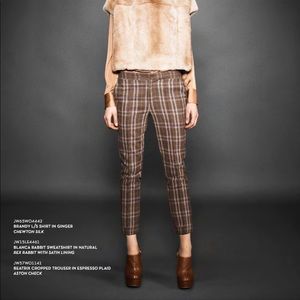 J Brand Beatrix Cropped Trousers Espresso Plaid